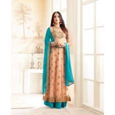 4605 BLUE AND PEACH MAISHA DESIGNER WEDDING WEAR ANARKALI DRESS